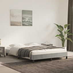 vidaXL - Bedframe - zonder - matras - 140x200 - cm - fluweel - lichtgrijs