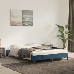 vidaXL - Bedframe - zonder - matras - 140x200 - cm - fluweel - donkerblauw