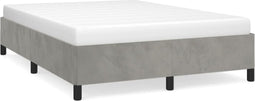 vidaXL - Bedframe - zonder - matras - 140x200 - cm - fluweel - lichtgrijs
