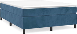 vidaXL - Bedframe - zonder - matras - 140x200 - cm - fluweel - donkerblauw