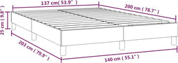 vidaXL - Bedframe - zonder - matras - 140x200 - cm - fluweel - donkergrijs