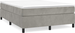 vidaXL - Bedframe - zonder - matras - 140x200 - cm - fluweel - lichtgrijs