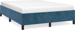 vidaXL - Bedframe - zonder - matras - 140x200 - cm - fluweel - donkerblauw