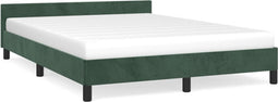 vidaXL - Bedframe - zonder - matras - 140x200 - cm - fluweel - donkergroen