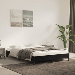 vidaXL - Bedframe - zonder - matras - 140x200 - cm - fluweel - zwart