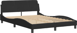 vidaXL - Bedframe - zonder - matras - 140x200 - cm - fluweel - zwart