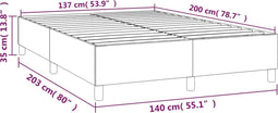 vidaXL - Bedframe - zonder - matras - 140x200 - cm - fluweel - zwart