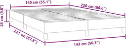 vidaXL - Bedframe - zonder - matras - 140x220 - cm - fluweel - donkerblauw