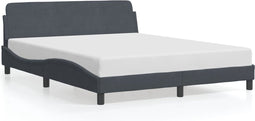 vidaXL - Bedframe - zonder - matras - 160x200 - cm - fluweel - donkergrijs