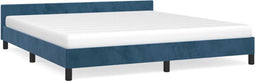 vidaXL - Bedframe - zonder - matras - 160x200 - cm - fluweel - donkerblauw