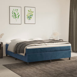 vidaXL - Bedframe - zonder - matras - 160x200 - cm - fluweel - donkerblauw
