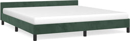 vidaXL - Bedframe - zonder - matras - 160x200 - cm - fluweel - donkergroen