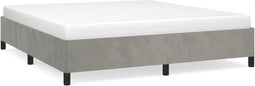 vidaXL - Bedframe - zonder - matras - 160x200 - cm - fluweel - lichtgrijs