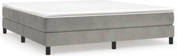 vidaXL - Bedframe - zonder - matras - 160x200 - cm - fluweel - lichtgrijs