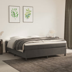 vidaXL - Bedframe - zonder - matras - 160x200 - cm - fluweel - donkergrijs