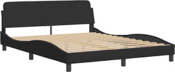 vidaXL - Bedframe - zonder - matras - 160x200 - cm - fluweel - zwart