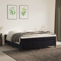 vidaXL - Bedframe - zonder - matras - 160x200 - cm - fluweel - zwart