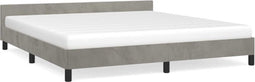 vidaXL - Bedframe - zonder - matras - 180x200 - cm - fluweel - lichtgrijs