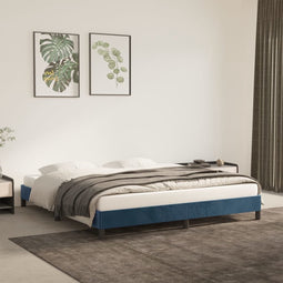 vidaXL - Bedframe - zonder - matras - 180x200 - cm - fluweel - donkerblauw