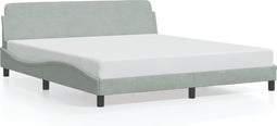 vidaXL - Bedframe - zonder - matras - 180x200 - cm - fluweel - lichtgrijs