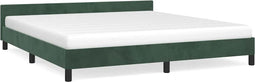 vidaXL - Bedframe - zonder - matras - 180x200 - cm - fluweel - donkergroen