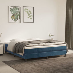 vidaXL - Bedframe - zonder - matras - 180x200 - cm - fluweel - donkerblauw