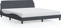 vidaXL - Bedframe - zonder - matras - 180x200 - cm - fluweel - donkergrijs