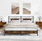 vidaXL - Bedframe - zonder - matras - 183x213 - cm - spaanplaat - gerookt - eiken
