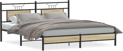 vidaXL - Bedframe - zonder - matras - 183x213cm - spaanplaat - sonoma - eikenkleurig