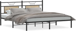vidaXL - Bedframe - zonder - matras - 183x213cm - spaanplaat - sonoma - eikenkleurig