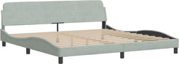 vidaXL - Bedframe - zonder - matras - 200x200 - cm - fluweel - lichtgrijs