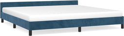 vidaXL - Bedframe - zonder - matras - 200x200 - cm - fluweel - donkerblauw