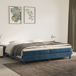 vidaXL - Bedframe - zonder - matras - 200x200 - cm - fluweel - donkerblauw