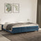 vidaXL - Bedframe - zonder - matras - 200x200 - cm - fluweel - donkerblauw