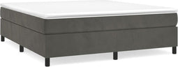 vidaXL - Bedframe - zonder - matras - 200x200 - cm - fluweel - donkergrijs