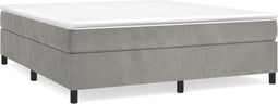 vidaXL - Bedframe - zonder - matras - 200x200 - cm - fluweel - lichtgrijs