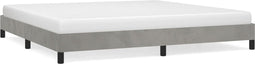 vidaXL - Bedframe - zonder - matras - 200x200 - cm - fluweel - lichtgrijs