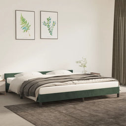 vidaXL - Bedframe - zonder - matras - 200x200 - cm - fluweel - donkergroen