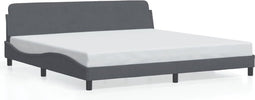vidaXL - Bedframe - zonder - matras - 200x200 - cm - fluweel - donkergrijs