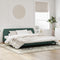 vidaXL - Bedframe - zonder - matras - 200x200 - cm - fluweel - donkergroen