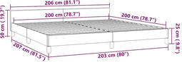 vidaXL - Bedframe - zonder - matras - 200x200 - cm - fluweel - zwart