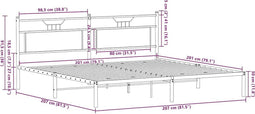 vidaXL - Bedframe - zonder - matras - 200x200 - cm - spaanplaat - bruin - eikenkleurig