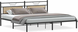 vidaXL - Bedframe - zonder - matras - 200x200cm - spaanplaat - sonoma - eikenkleurig