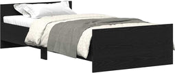 vidaXL - Bedframe - zonder - matras - 75x190 - cm - spaanplaat - zwart - eikenkleurig
