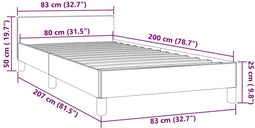 vidaXL - Bedframe - zonder - matras - 80x200 - cm - fluweel - donkergroen