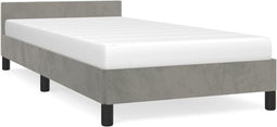 vidaXL - Bedframe - zonder - matras - 80x200 - cm - fluweel - lichtgrijs