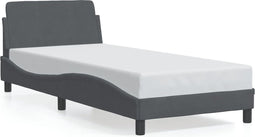 vidaXL - Bedframe - zonder - matras - 80x200 - cm - fluweel - donkergrijs