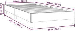 vidaXL - Bedframe - zonder - matras - 80x200 - cm - stof - donkerbruin