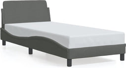 vidaXL - Bedframe - zonder - matras - 80x200 - cm - stof - donkergrijs