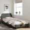 vidaXL - Bedframe - zonder - matras - 80x200 - cm - stof - donkergrijs